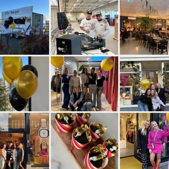 Collage of nine photos showing Golden Weekend at My Jewellery and how it is celebrated at the Headquarters, My Warehouse, and the Boutiques.