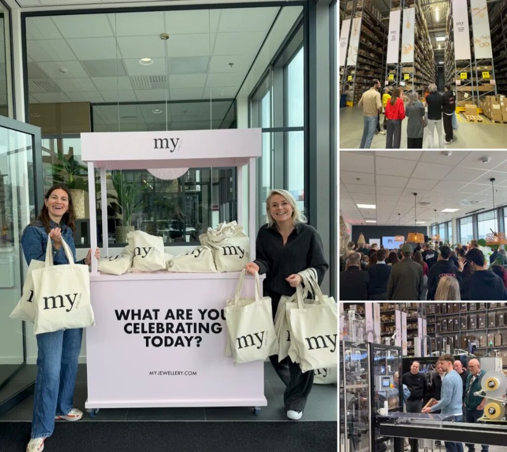 Collage van 4 foto's van de open dag van het My Warehouse van My Jewellery in 's-Hertogenbosch