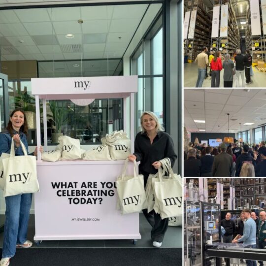 Collage of four photos from the open day at My Warehouse of My Jewellery in ’s-Hertogenbosch.